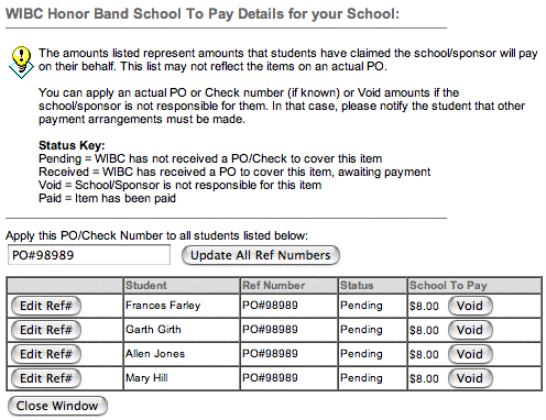 purchase order example. the purchase order # to